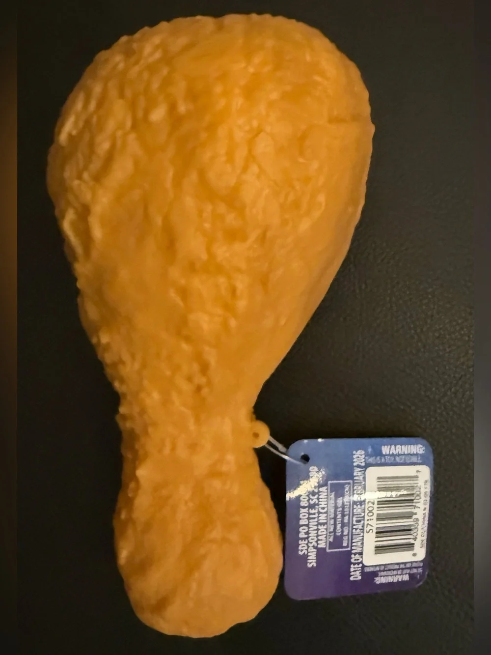 TOYMENDOUS ORIGINAL SQUISHY FRIED CHICKEN DRUMSTICK TOY. VIRAL GOLDEN BROWN NWT